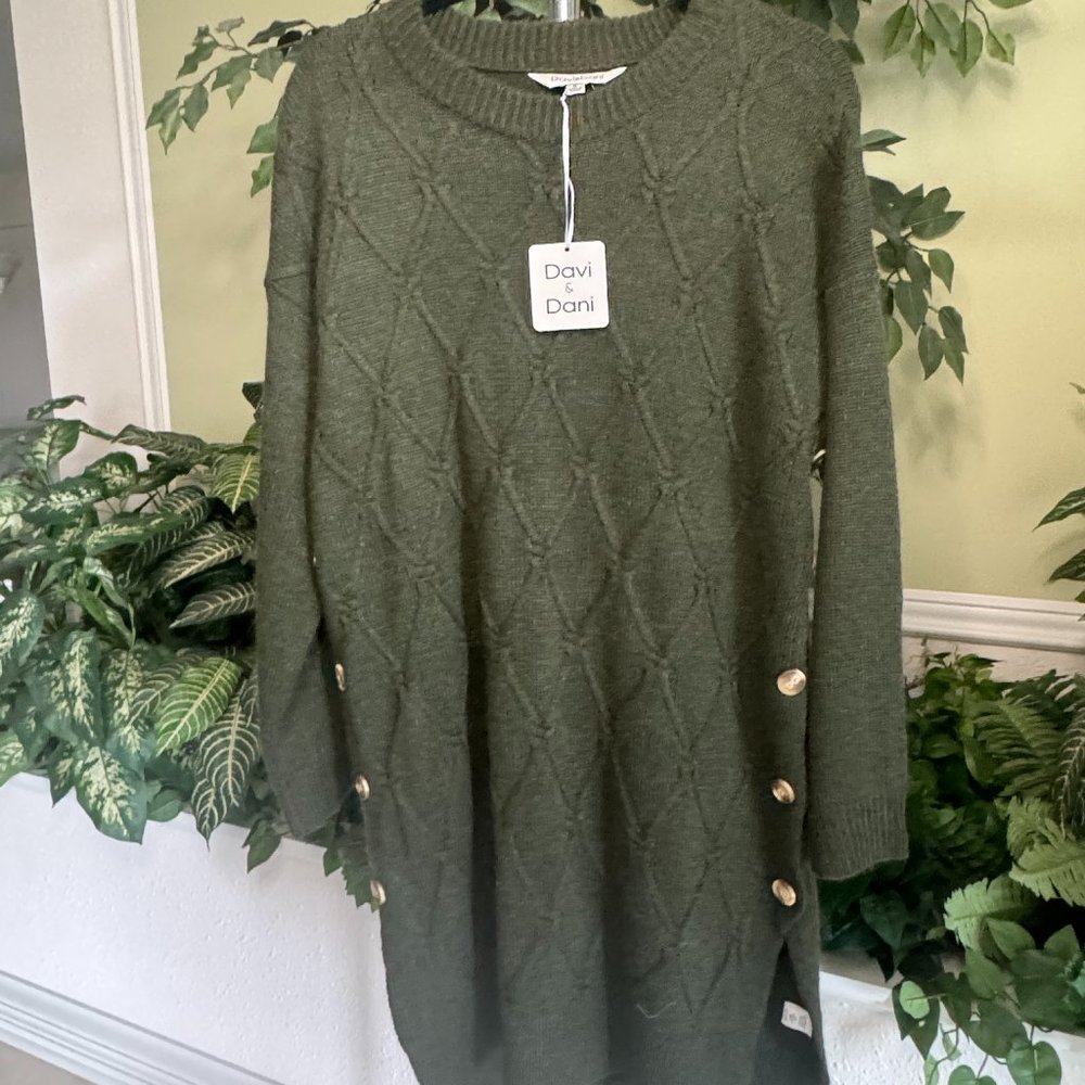 Long Sleeve Hunter Green Sweater Dress
